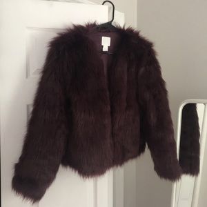 H&M Plum Fur Jacket